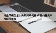 样品菜模型怎么做的简单概括,样品的种类以及制作流程